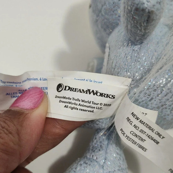 Build A Bear Trolls World Tour Stuffed Animal Plush Toy Blue Silver NOT WORKING - Picture 8 of 10